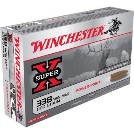 COMPRAR MUNICION METALICA BALA WINCHESTER POWER POINT CAL. 338 WIN MAG 200GR