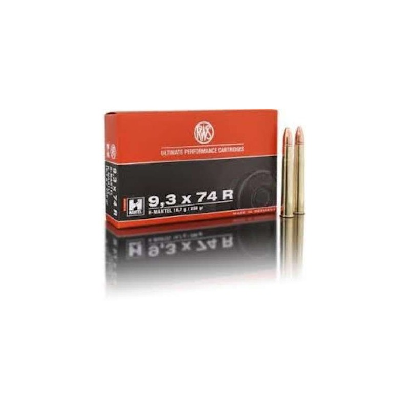 RWS BALA CAL 9 3 X 74 R PUNTA HM 258GR MUNICION METALICA rws-bala-cal-9-3-x-74-r-punta-hm-258gr-municion-metalica