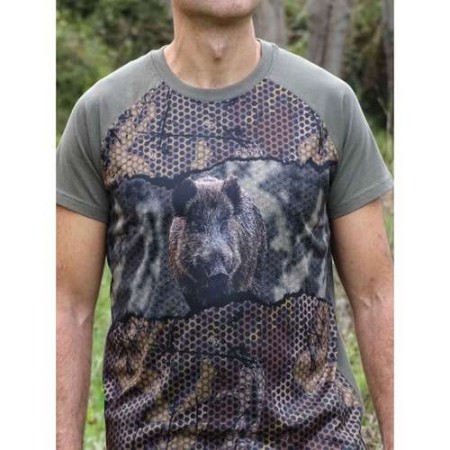 COMPRAR OFERTAS EN COSAS DE CAZA BENISPORT CAMISETA FOREST PRINT 3D JABALI