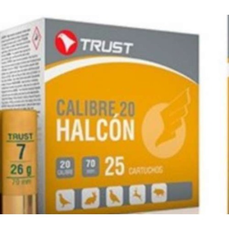 COMPRAR CARTUCHOS DE CAZA TRUST CARTUCHOS CAL.20 HALCON 26GR