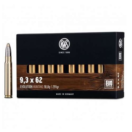 COMPRAR MUNICION METALICA RWS BALAS CAL. 9,3 X 62 PUNTA EVO 291 GR