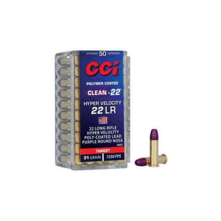 COMPRAR MUNICION METALICA BALA CCI 22 LR HYPER VELOCITY CLEAN-22 31GR