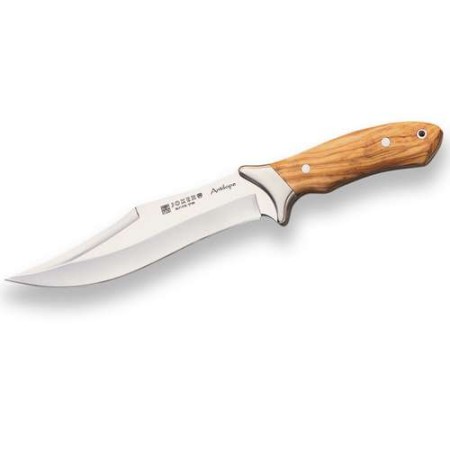 COMPRAR Cuchillería CUCHILLO DE CAZA JOKER ANTÍLOPE, CACHAS MADERA OLIVO Y HOJA DE 19,5 CM.FUNDA DE CUERO.