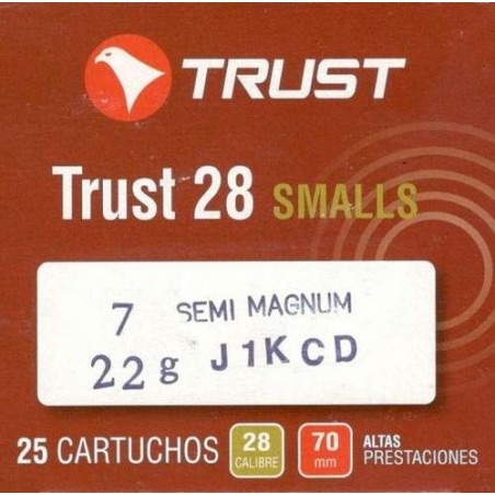 COMPRAR CARTUCHOS DE CAZA TRUST CALIBRE 28 SEMI- MAGNUM 22 GR Nº 7